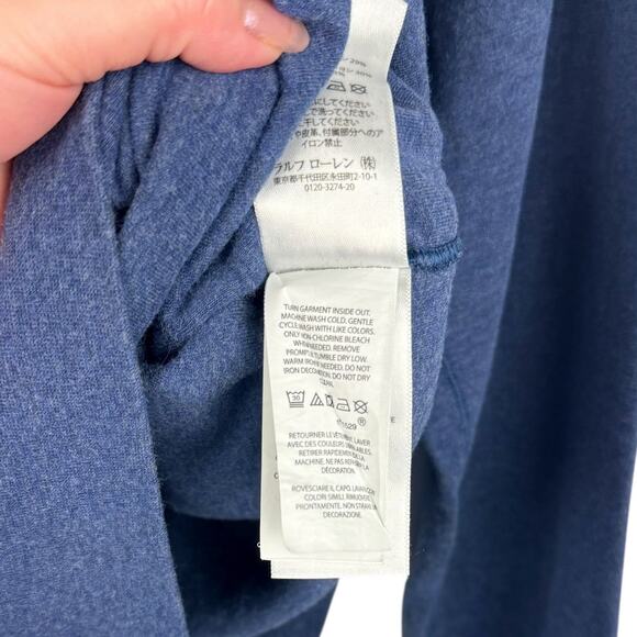 Polo Ralph Lauren Active Blue Cotton Blend 1/4 Zip High Neck Sweatshirt Medium - Picture 8 of 11